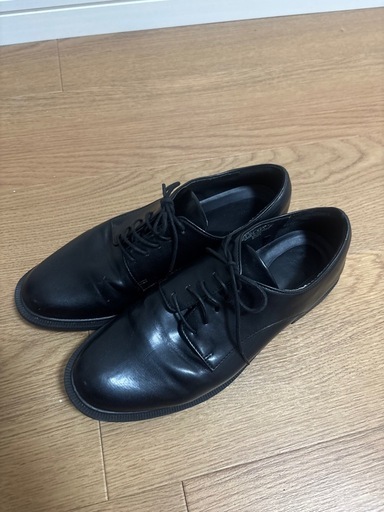 GU ブラック レースアップシューズ 23.5cm レディース フェイクレザー