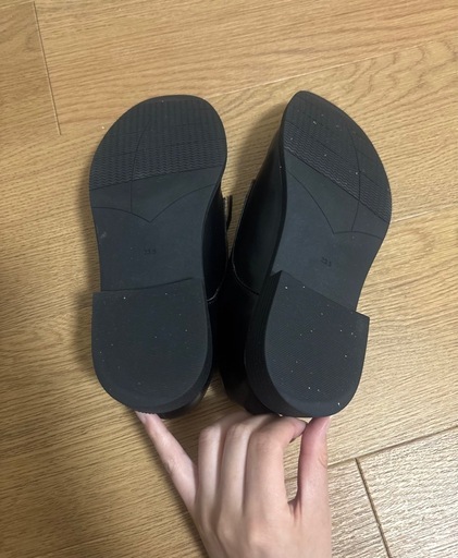 GU ブラック レースアップシューズ 23.5cm レディース フェイクレザーの写真4枚目