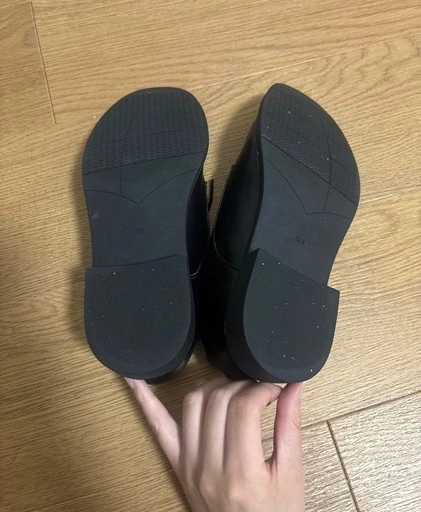 GU ブラック レースアップシューズ 23.5cm レディース フェイクレザーの写真4枚目