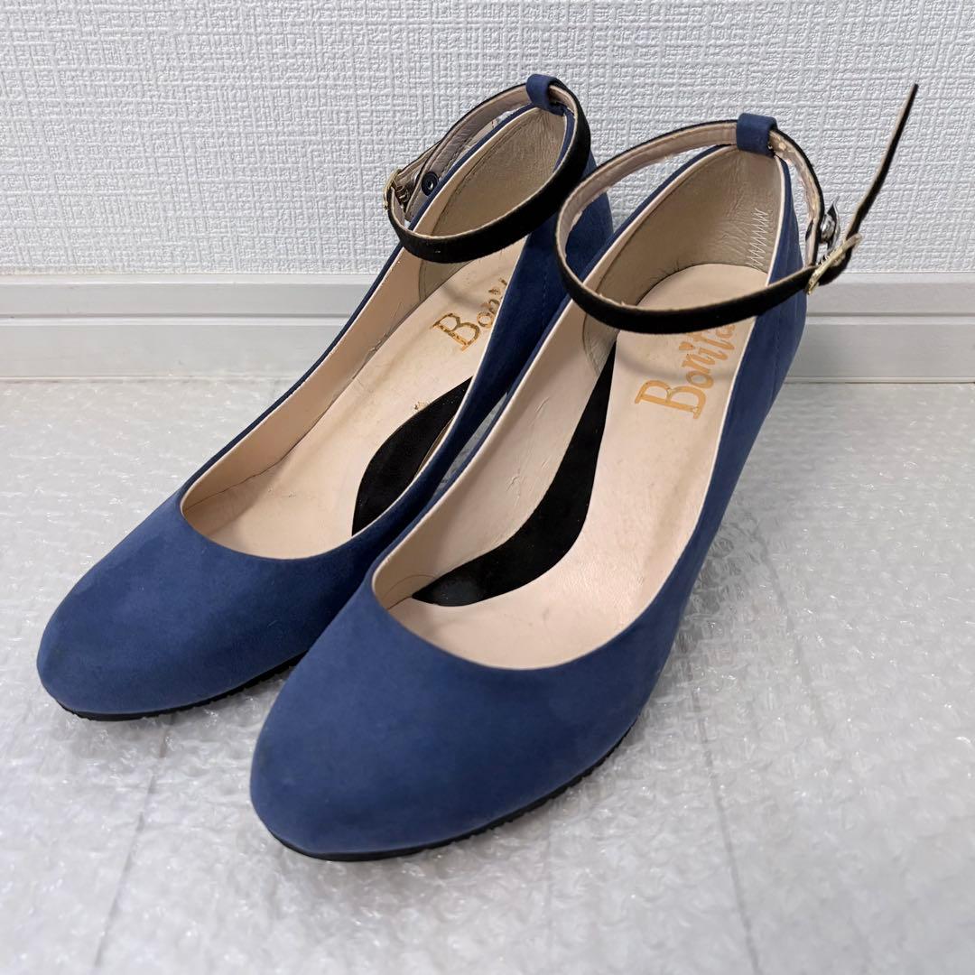 BONITA スエード調 ストラップ付きパンプス 【23.0cm】