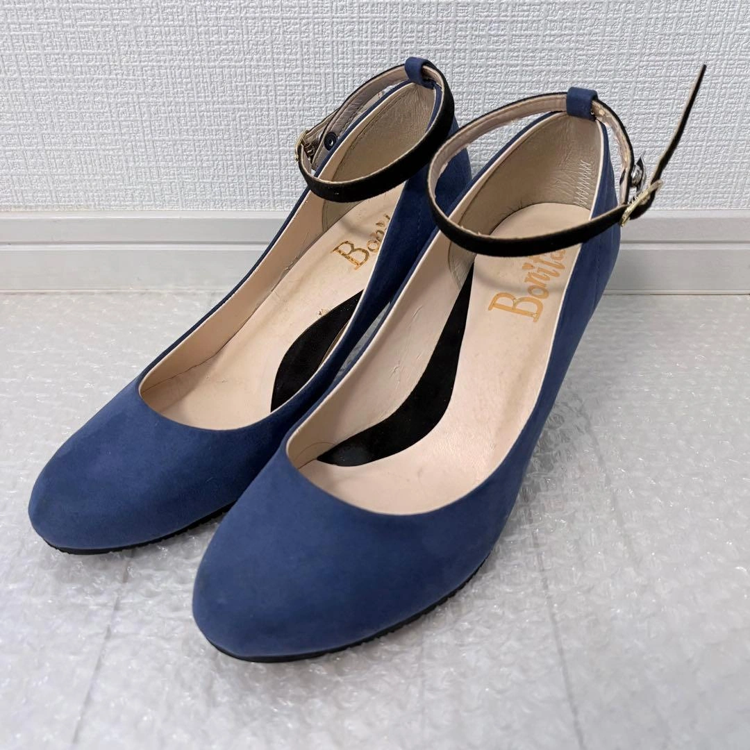BONITA スエード調 ストラップ付きパンプス 【23.0cm】
