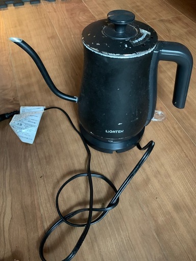 【ジャンク】おしゃれな電気ケトル グースネック 電気ポット 800ml