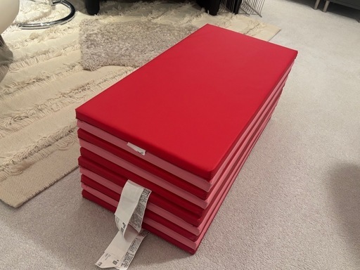 IKEAプレイマットPLUFSIG レットピンク廃盤カラー２枚セットの写真4枚目