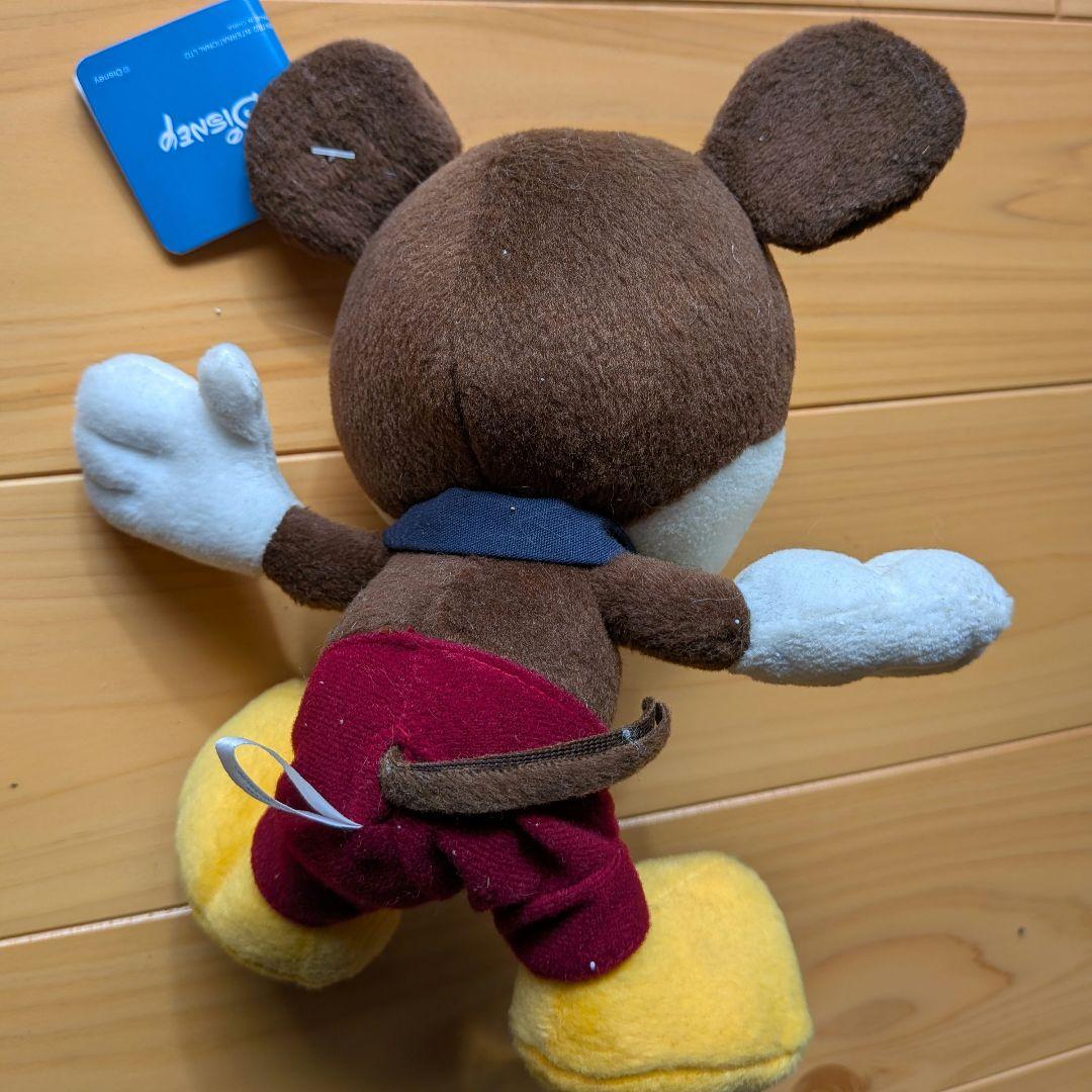 【タグ付き】レトロ ミッキーマウス ぬいぐるみ ブラウン 茶色の写真2枚目