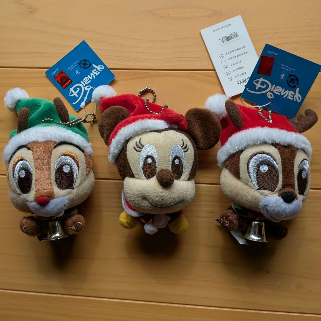 【3体セット】ディズニー クリスマスぬいぐるみ チップ ミニー デール