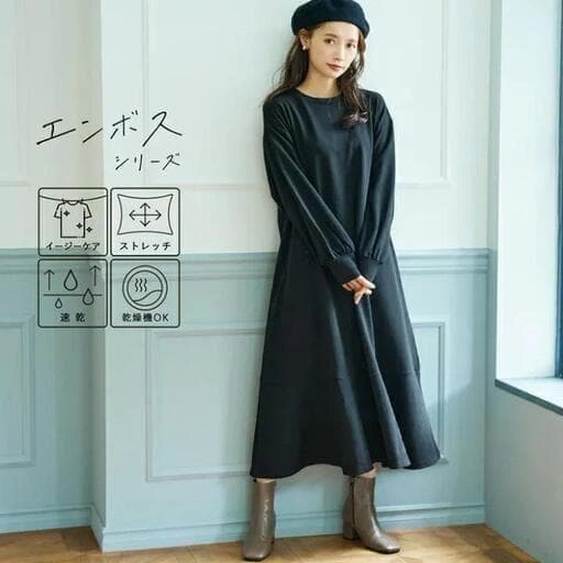 coca エンボスワンピース&ベレー帽&ニットバッグ 5点セットの写真5枚目