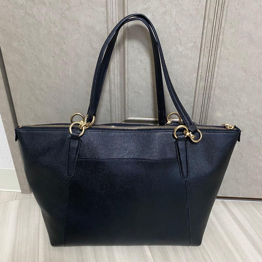 【美品】COACH コーチ クロスグレーンレザー ジップ トップ トートバッグの写真4枚目