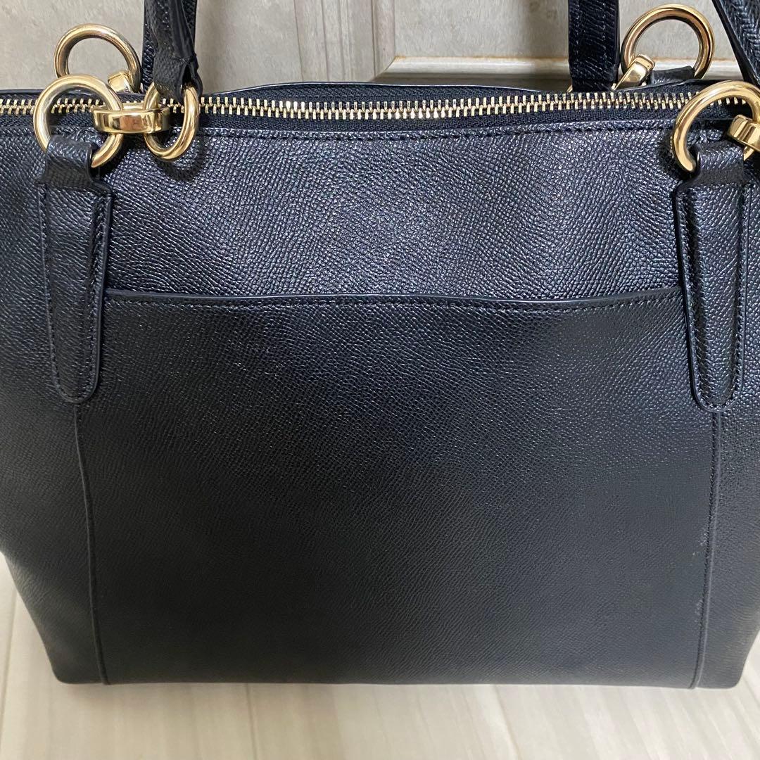 【美品】COACH コーチ クロスグレーンレザー ジップ トップ トートバッグの写真5枚目
