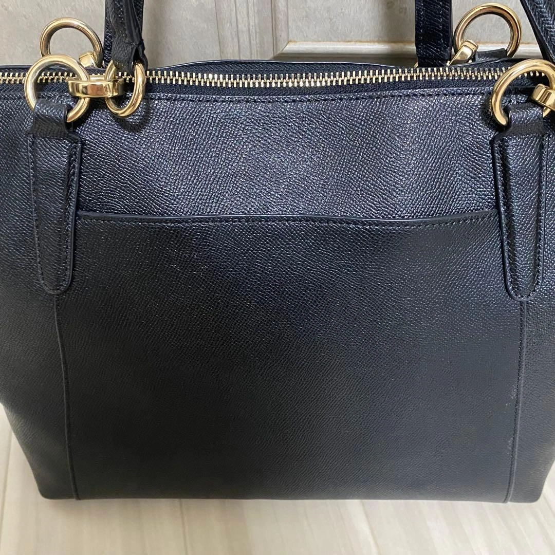 【美品】COACH コーチ クロスグレーンレザー ジップ トップ トートバッグの写真5枚目