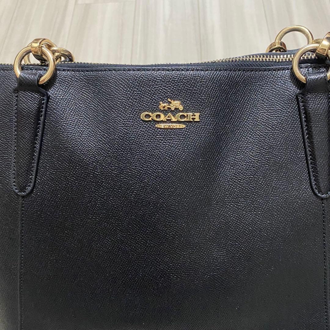 【美品】COACH コーチ クロスグレーンレザー ジップ トップ トートバッグの写真7枚目