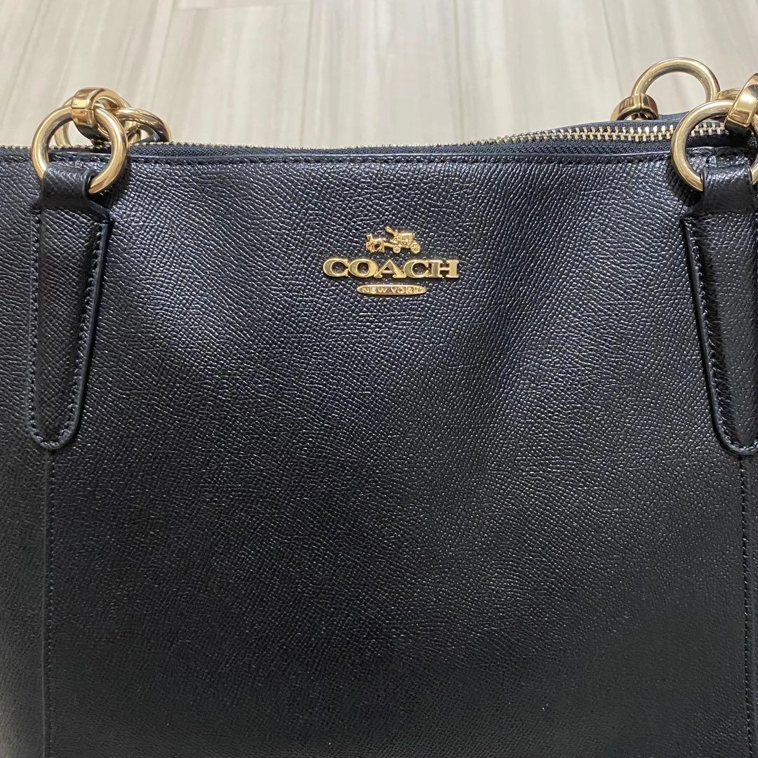 【美品】COACH コーチ クロスグレーンレザー ジップ トップ トートバッグの写真7枚目