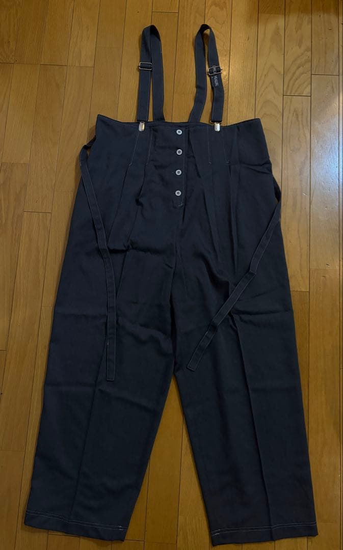 マタニティサスペンダー付き ハイウエストパンツ ダークグレー 9R