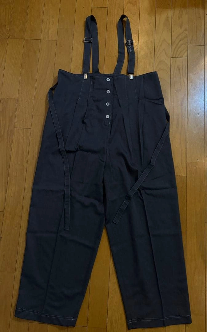 マタニティサスペンダー付き ハイウエストパンツ ダークグレー 9R