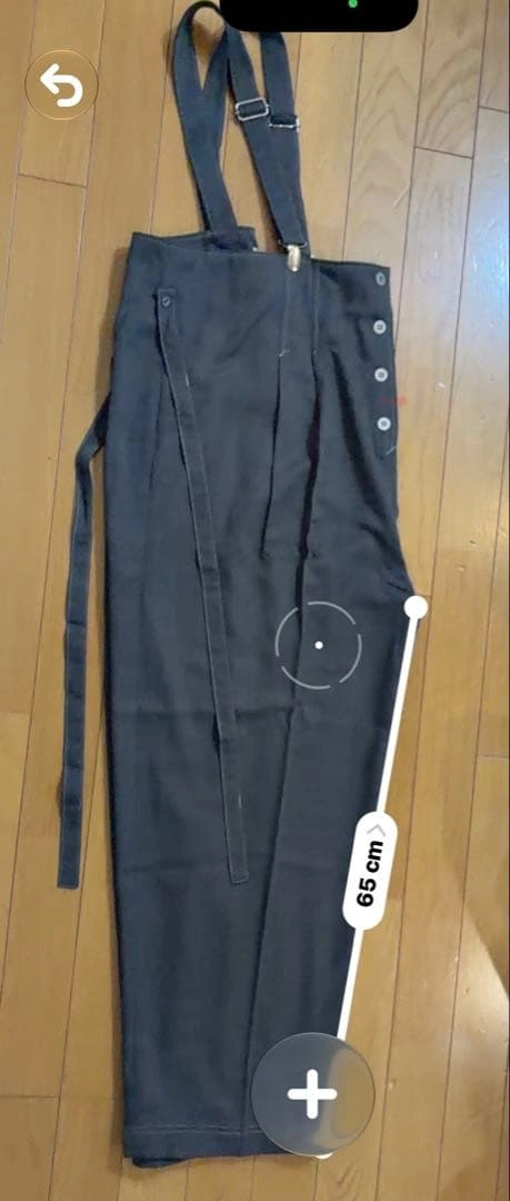 マタニティサスペンダー付き ハイウエストパンツ ダークグレー 9Rの写真2枚目