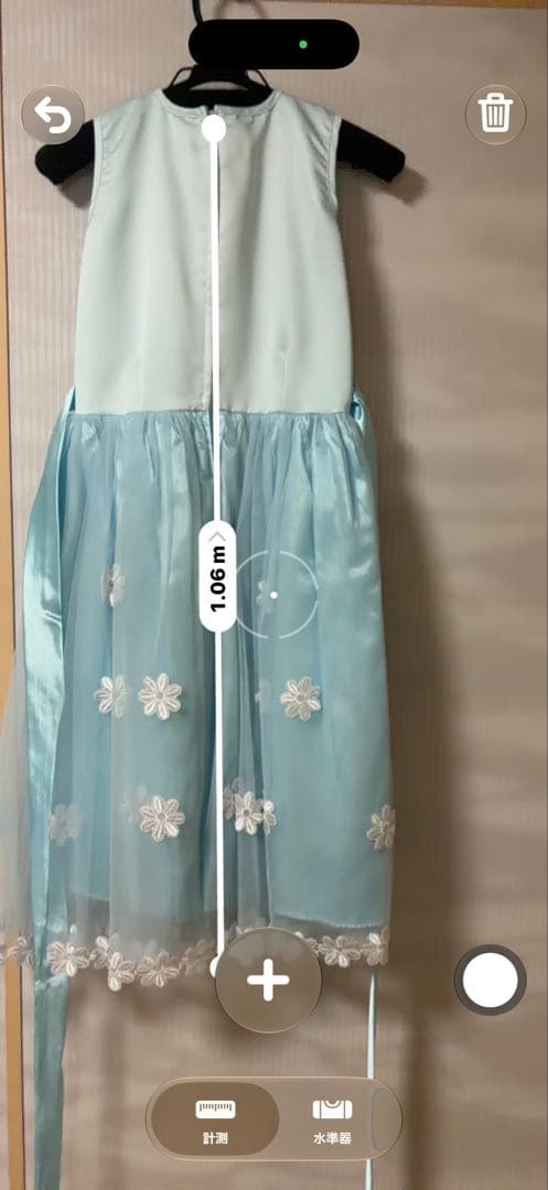 KODOMODRESS キッズドレス ライトブルー 花柄刺繍の写真2枚目