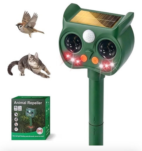 2026最新版 超音波ソーラー動物撃退器 猫よけ 鳥よけ PIR人感センサー 5モード IP65防水