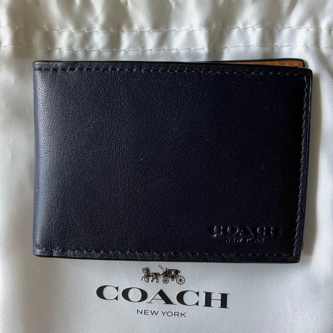 COACH カードケース 黒 茶色
