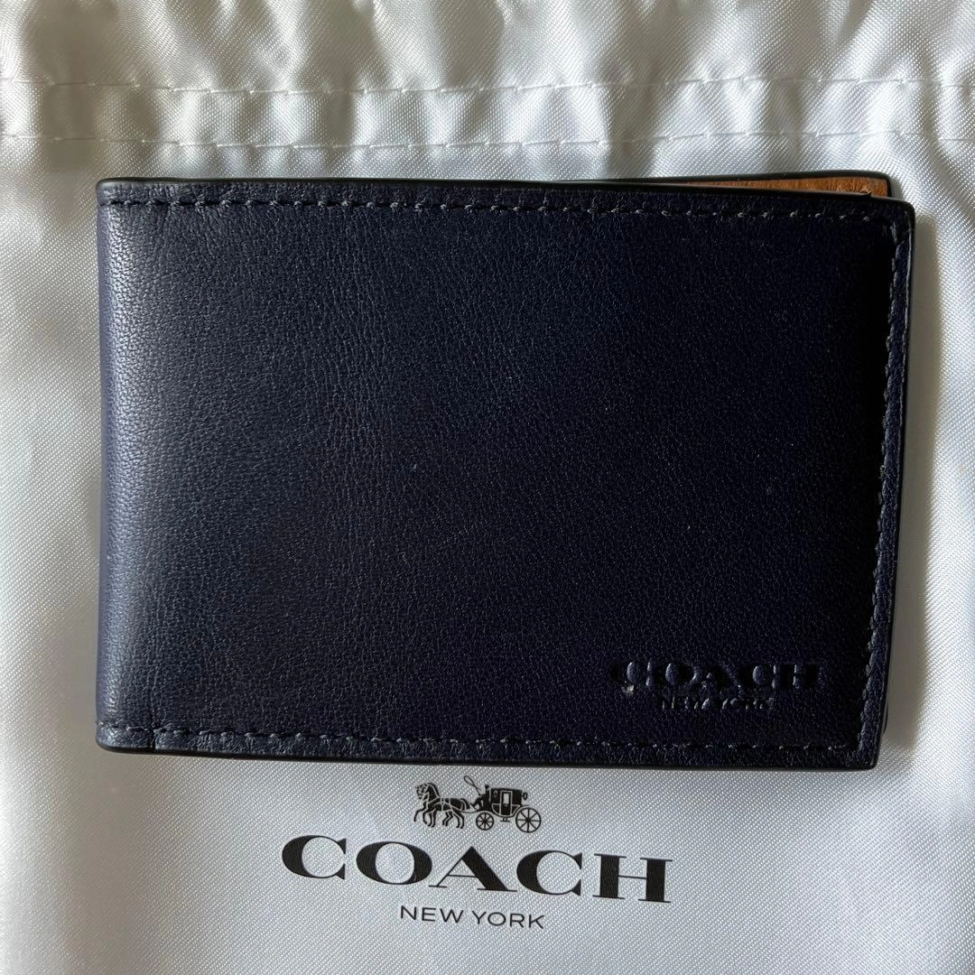 COACH カードケース 黒 茶色