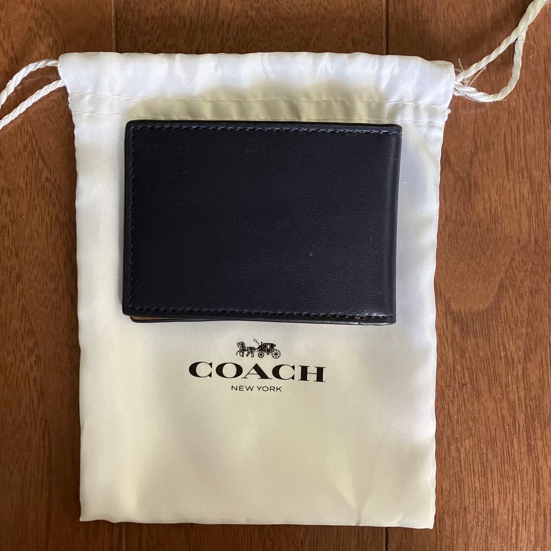 COACH カードケース 黒 茶色の写真4枚目