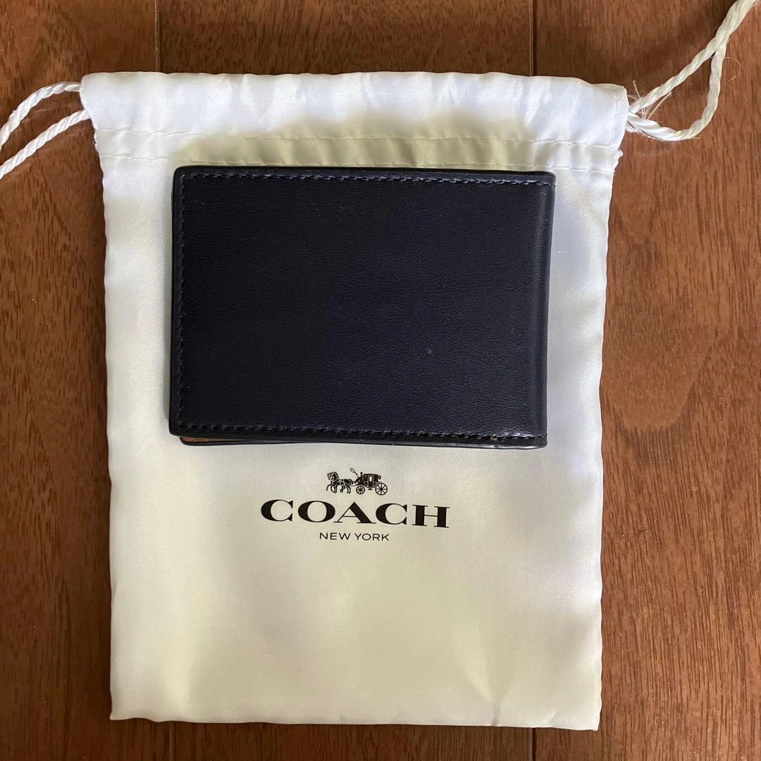 COACH カードケース 黒 茶色の写真4枚目