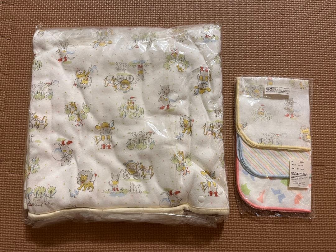 【値下げ】【新品・未使用】アフタヌーンティー　ベビーおくるみandガーゼの写真2枚目