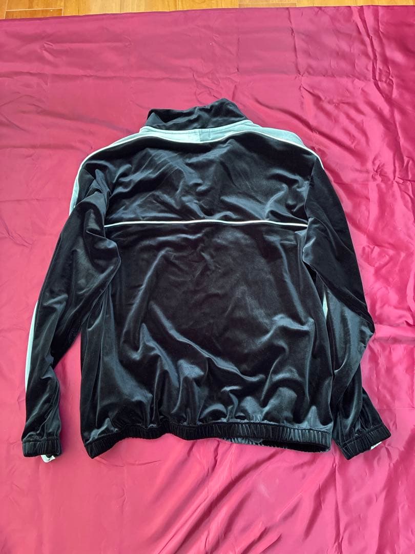 XLARGE エクストララージ ベロア ハーフジップ トラックジャケットXL 黒の写真3枚目