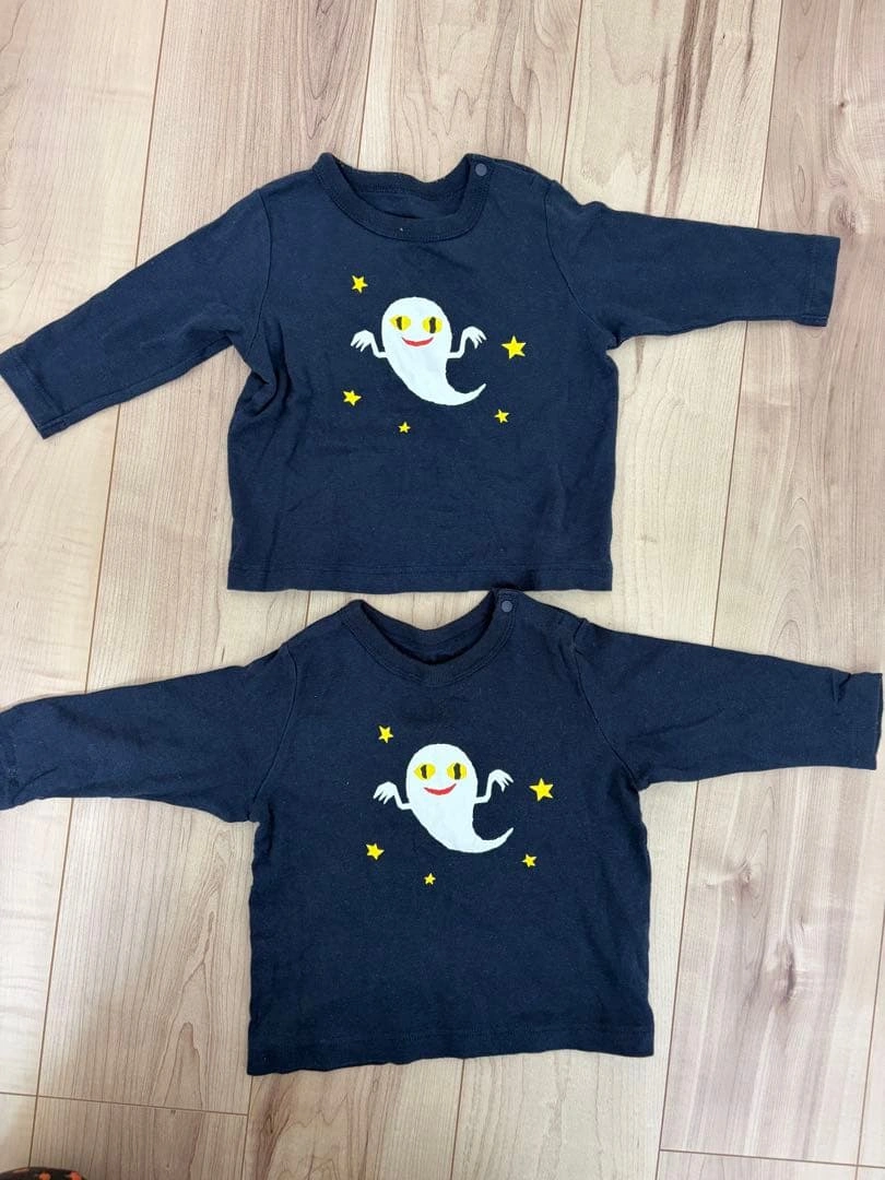 ユニクロ ねないこだれだ おばけ 長袖Tシャツ 80cm 2枚 双子の写真3枚目