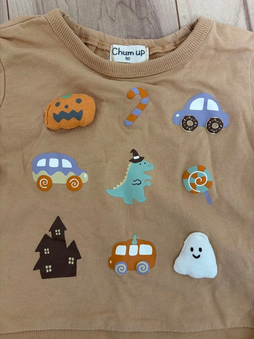 Chum up ハロウィン トレーナー 80cm 2枚セット 双子 おばけ 恐竜の写真4枚目