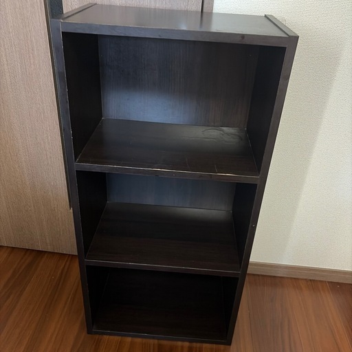 【無料】木製3段カラーボックス 2個セット（傷あり）