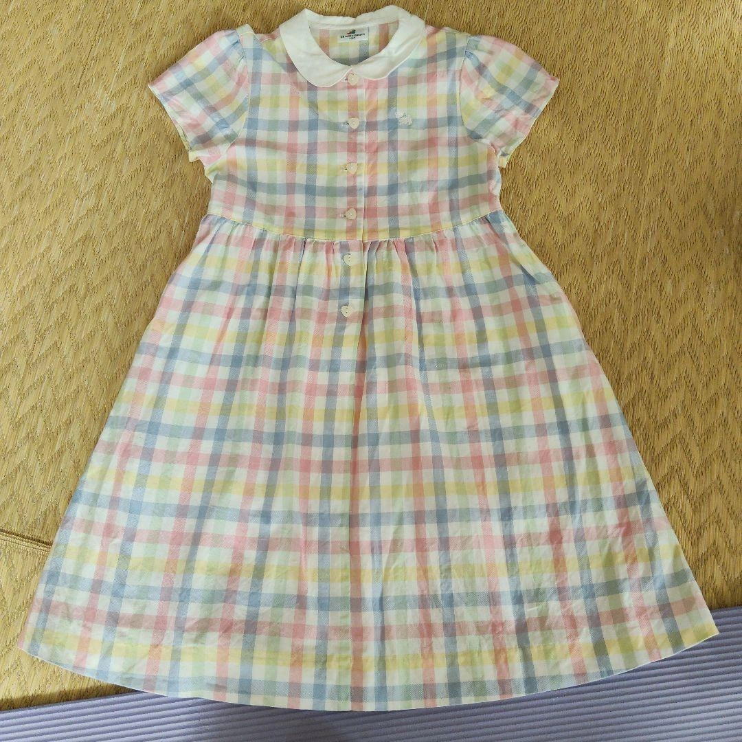 parentsdream チェック柄 半袖ワンピース 130cm