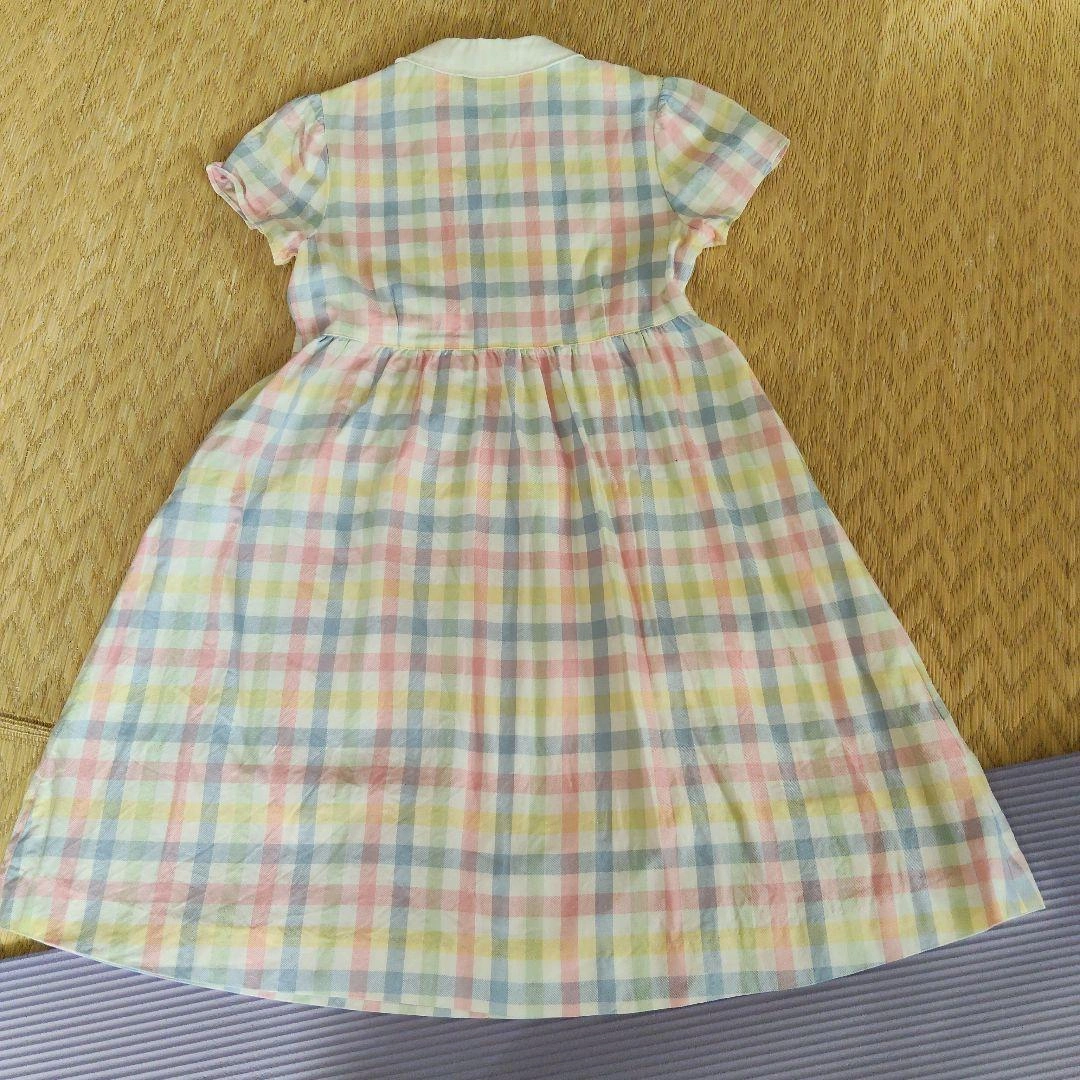 parentsdream チェック柄 半袖ワンピース 130cmの写真2枚目
