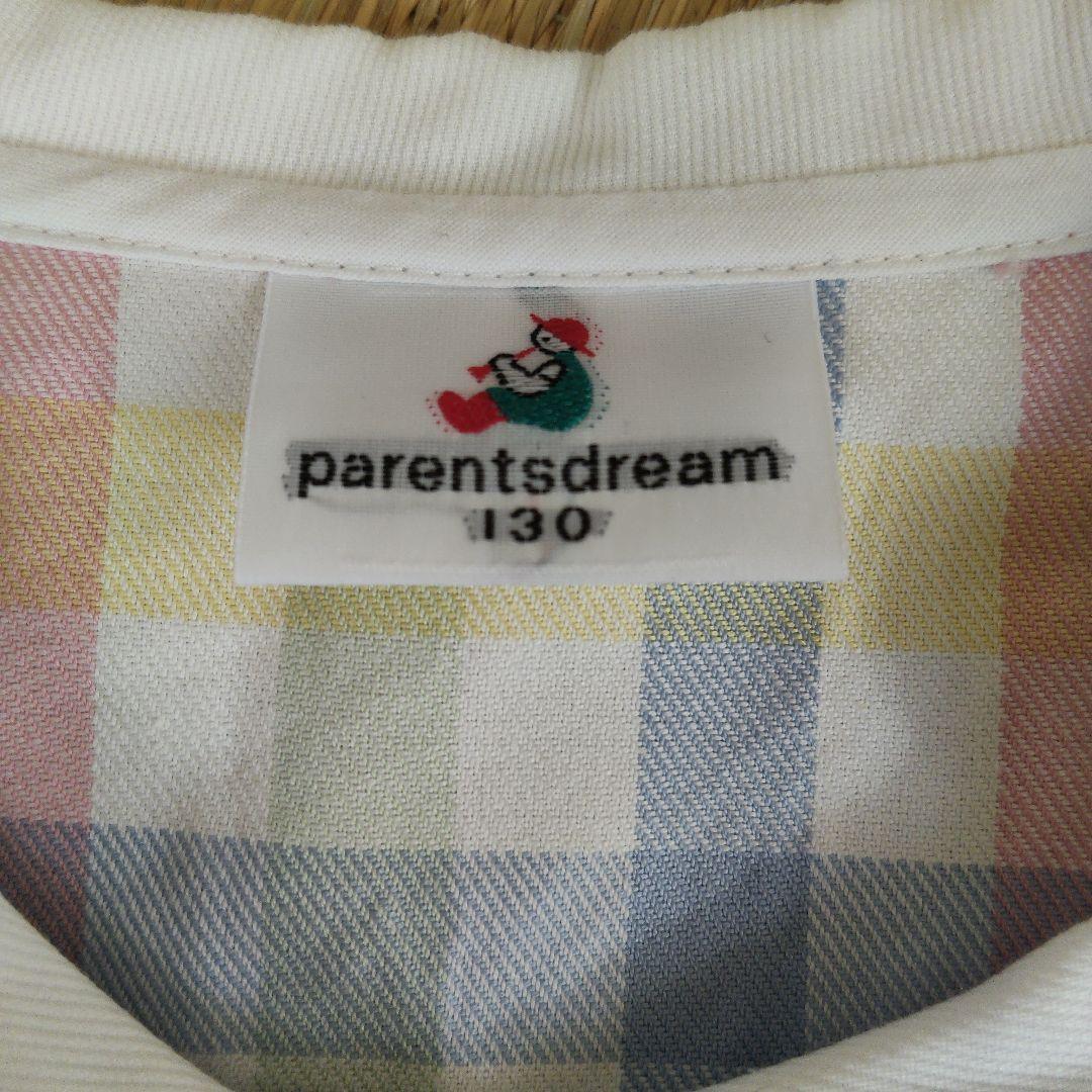 parentsdream チェック柄 半袖ワンピース 130cmの写真3枚目