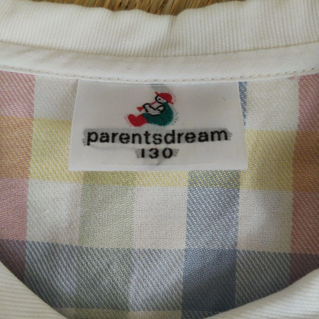 parentsdream チェック柄 半袖ワンピース 130cmの写真3枚目