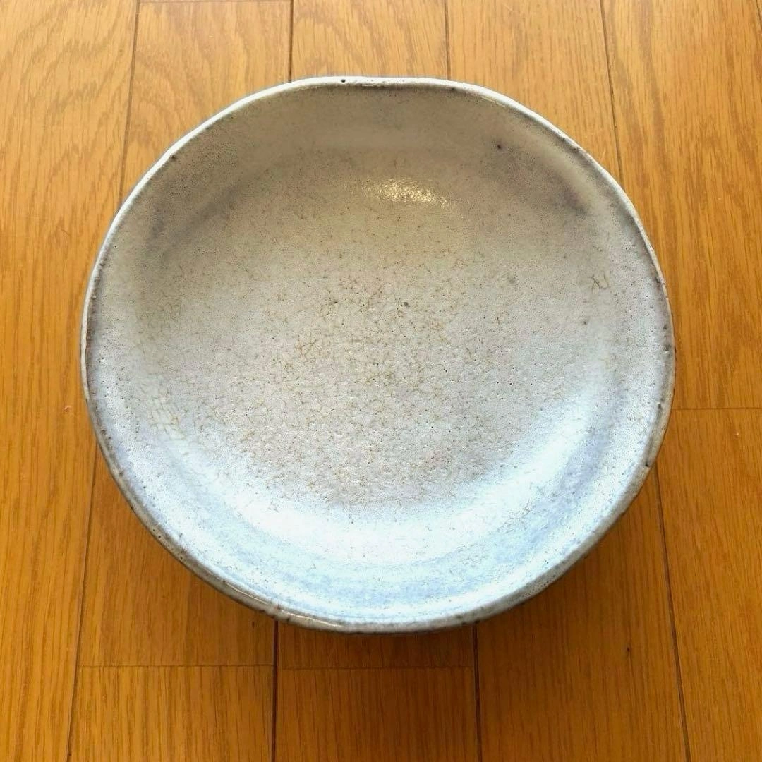作家物?粉引 白釉 盛鉢 深皿 大皿 21㎝ 和食器 陶芸 陶器 モダン うつわ