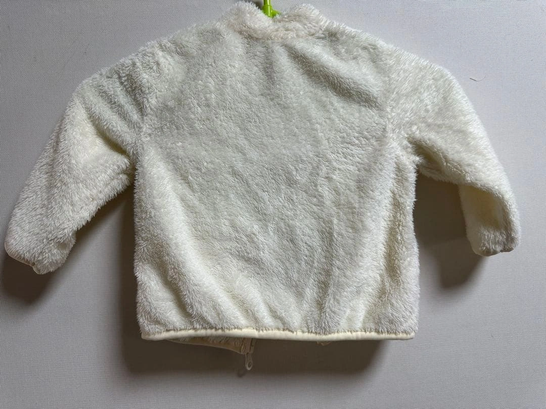 UNIQLO BABY フリースジャケット アイボリー 80cmの写真2枚目