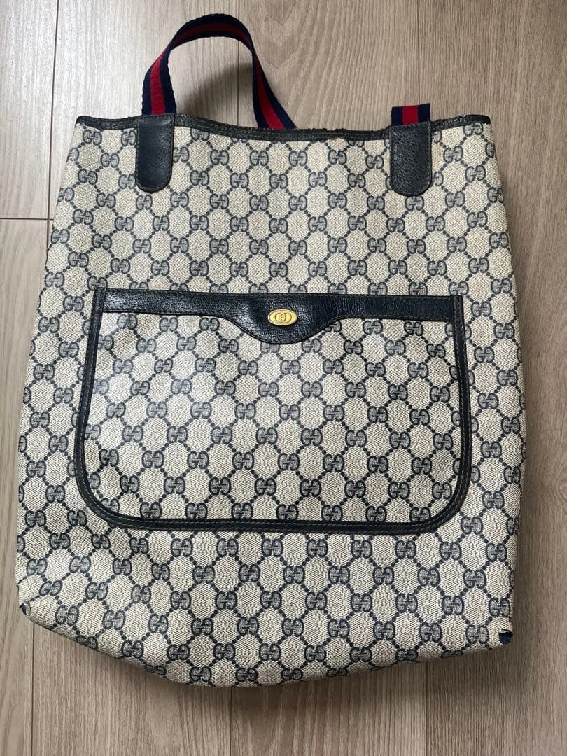 グッチ GUCCI オールド GGスプリーム シェリーライン トートバッグ