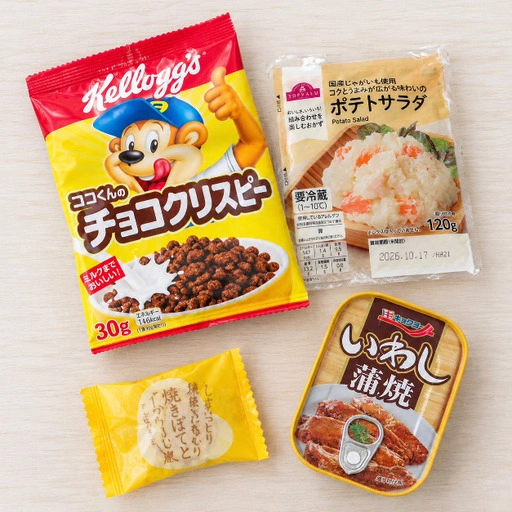 ボンカレー✴︎とろっとたまご✴︎6Pチーズ✴︎オレオ✴︎ひよ子焼きぽてと✴︎チョコクリスピー✴︎いわし蒲焼✴︎ポテトサラダ