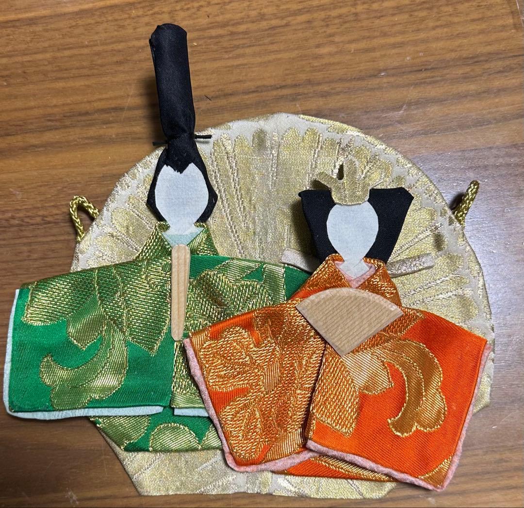 雛飾り　豪華正絹帯リメイク　別売タペストリー¥1650の写真2枚目