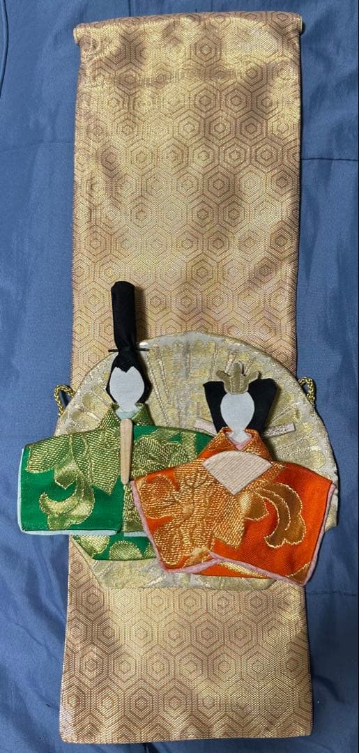 雛飾り　豪華正絹帯リメイク　別売タペストリー¥1650の写真3枚目