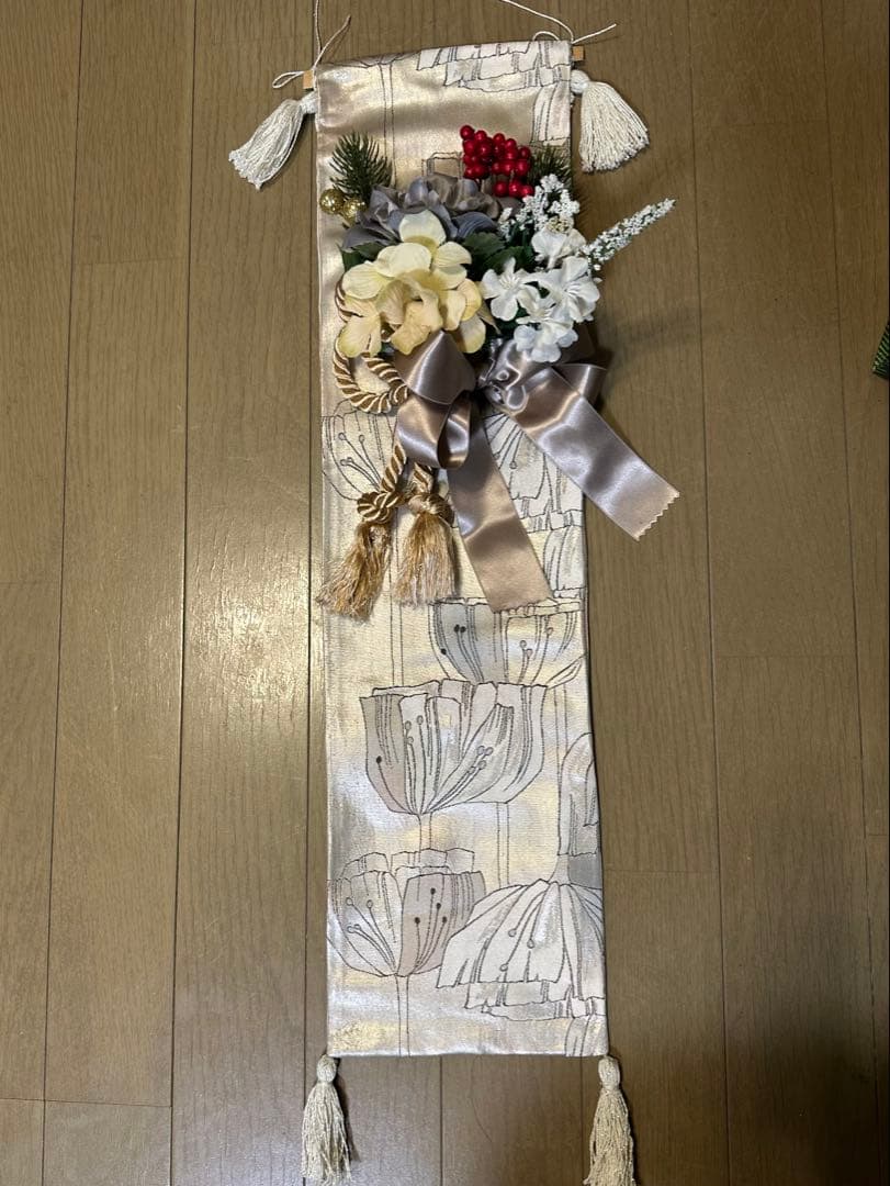 雛飾り　豪華正絹帯リメイク　別売タペストリー¥1650の写真6枚目