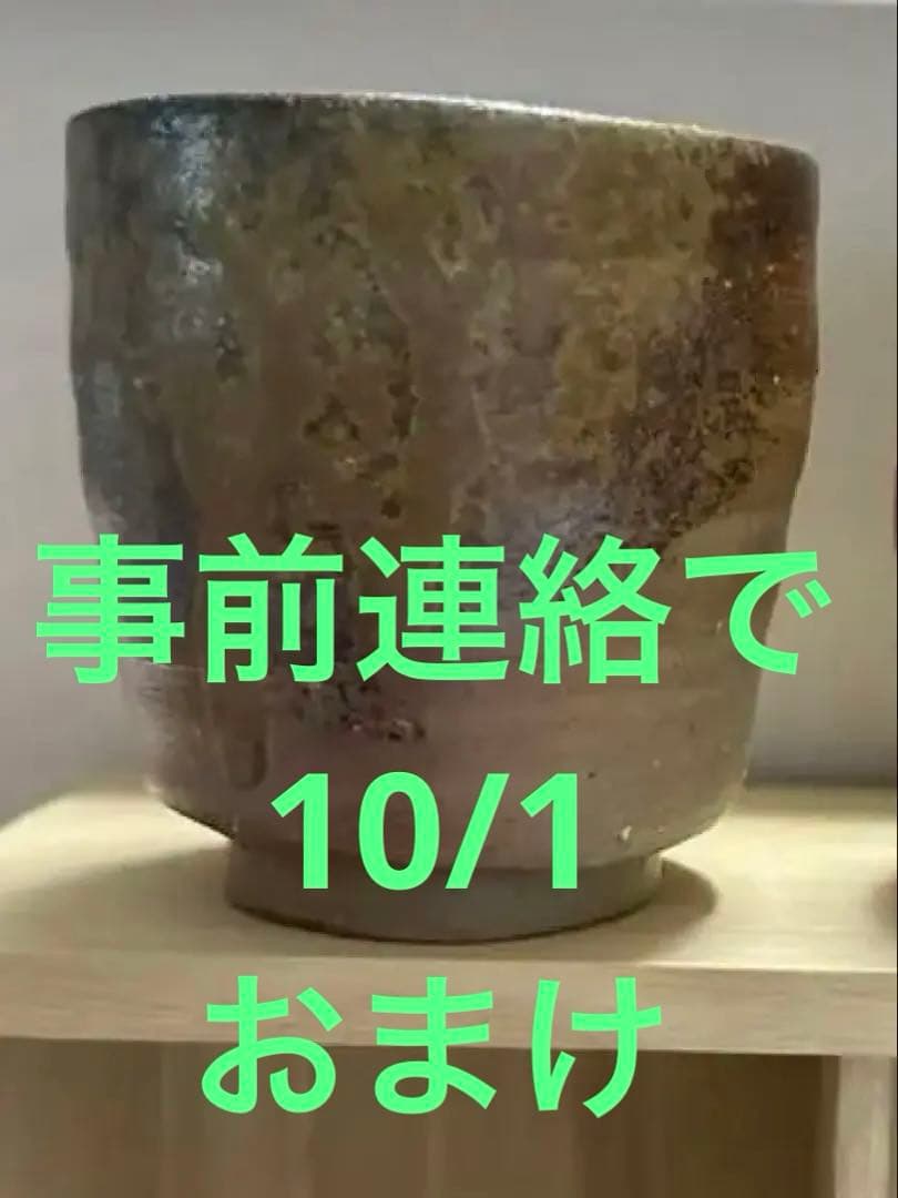 10/1限定コースター付 小西陶蔵 備前焼 手捻り？湯呑 ペア 新品 店舗数千円