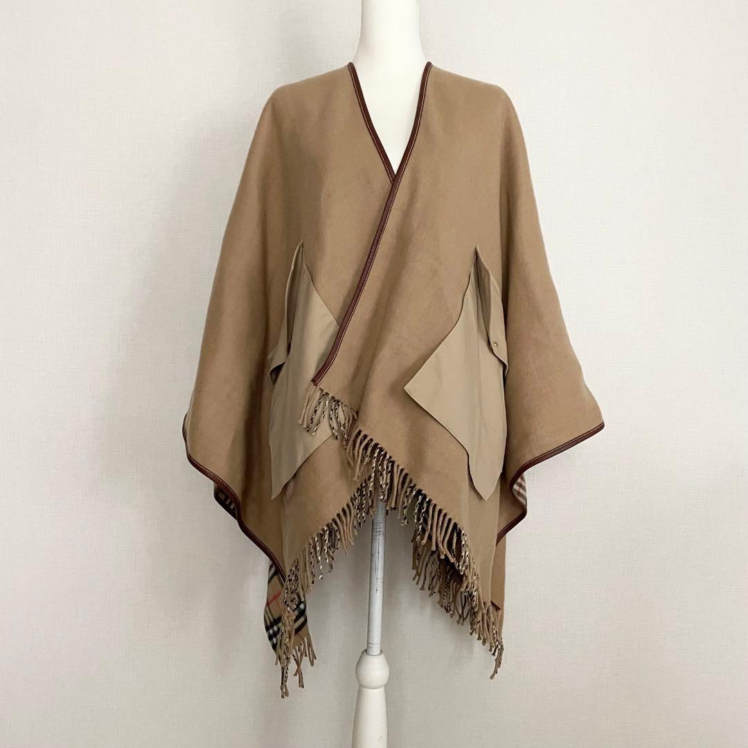 Burberry チェック ノバチェック ウールケープ 英国風 クラシカルの写真2枚目