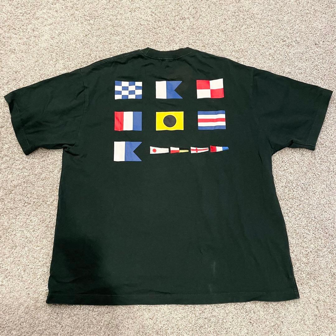 NAUTICA ノーティカ バックプリントTシャツ 国旗 刺繍 レア 胸ポケット