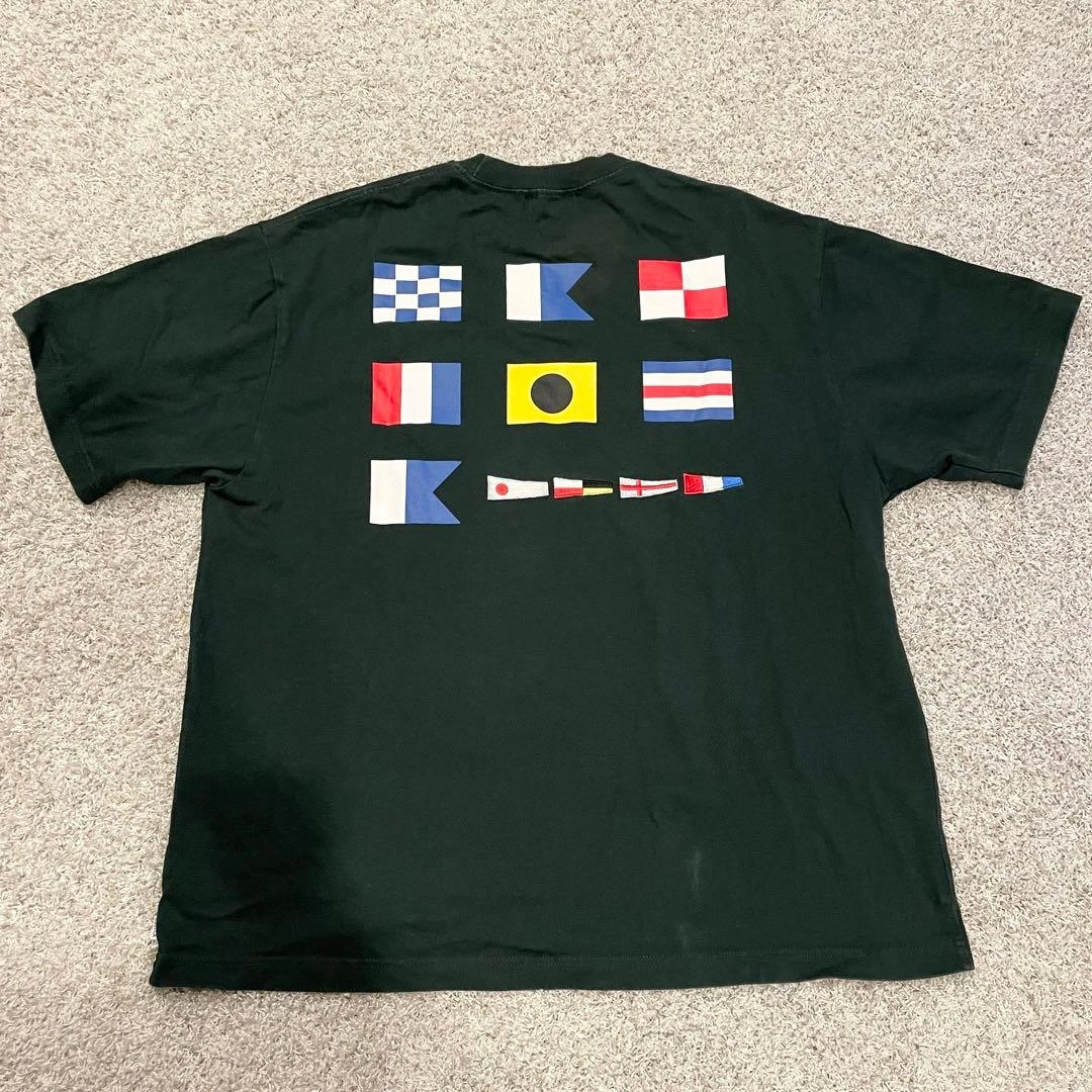 NAUTICA ノーティカ バックプリントTシャツ 国旗 刺繍 レア 胸ポケット