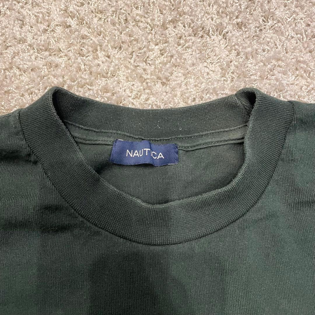 NAUTICA ノーティカ バックプリントTシャツ 国旗 刺繍 レア 胸ポケットの写真3枚目