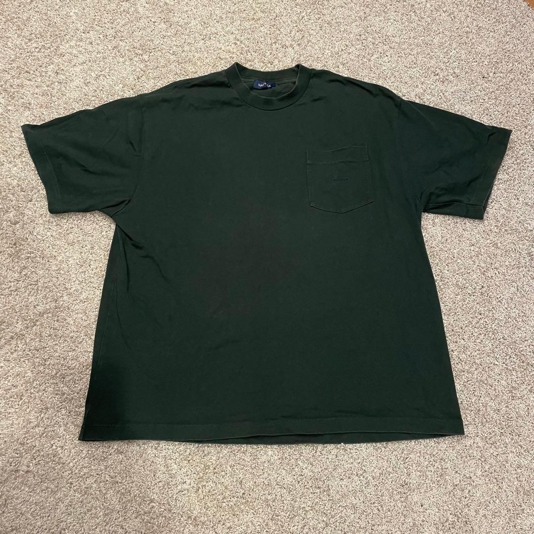 NAUTICA ノーティカ バックプリントTシャツ 国旗 刺繍 レア 胸ポケットの写真5枚目
