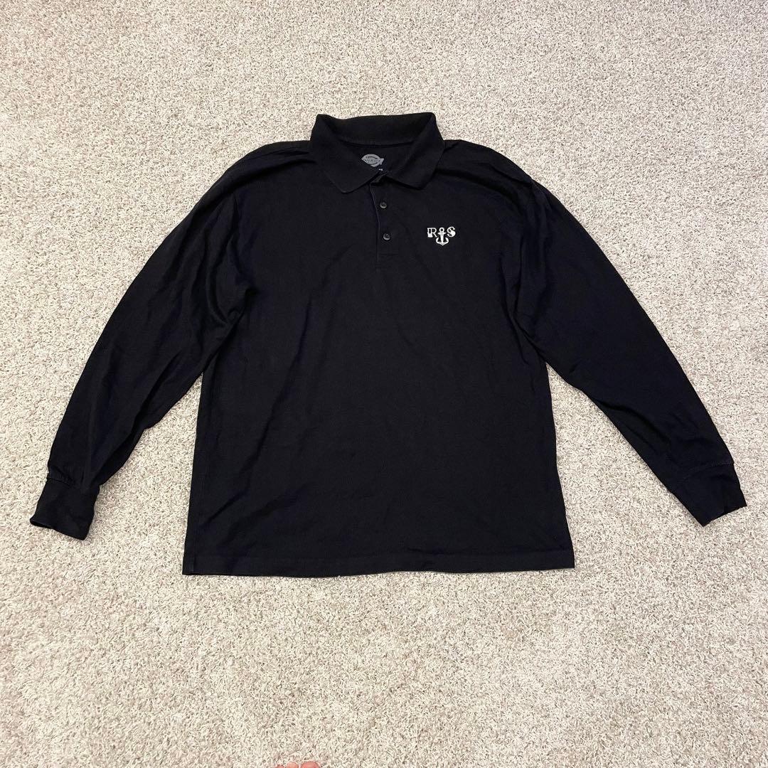 Dickies ブラック 長袖 ポロシャツ M