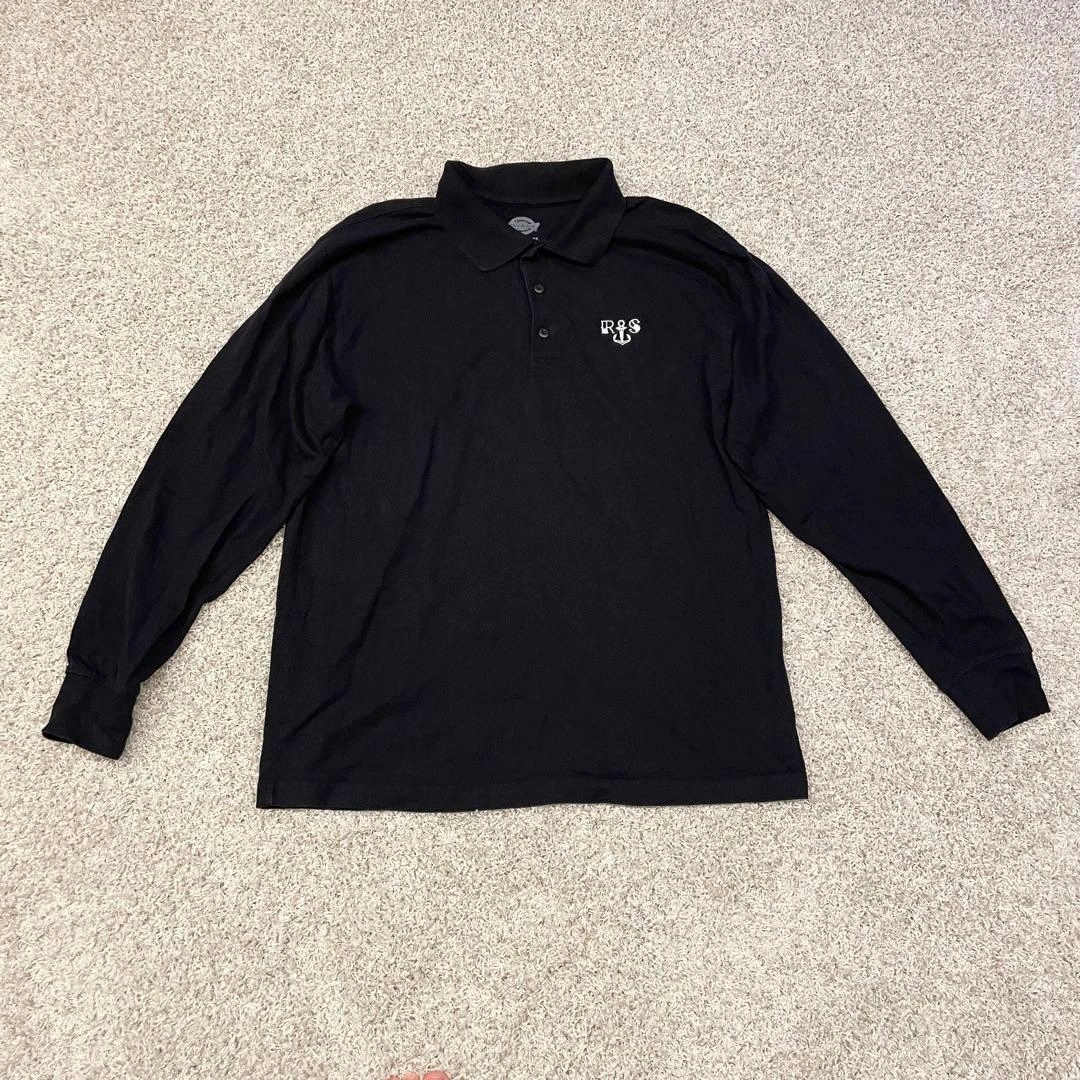 Dickies ブラック 長袖 ポロシャツ M