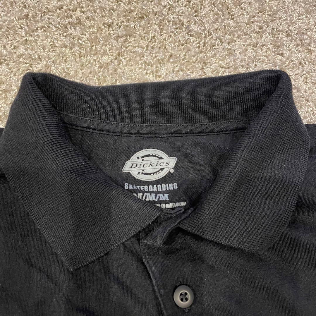 Dickies ブラック 長袖 ポロシャツ Mの写真2枚目