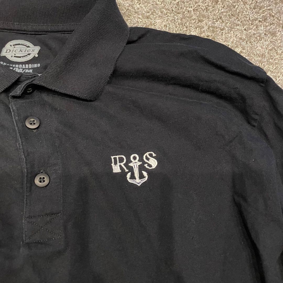 Dickies ブラック 長袖 ポロシャツ Mの写真3枚目